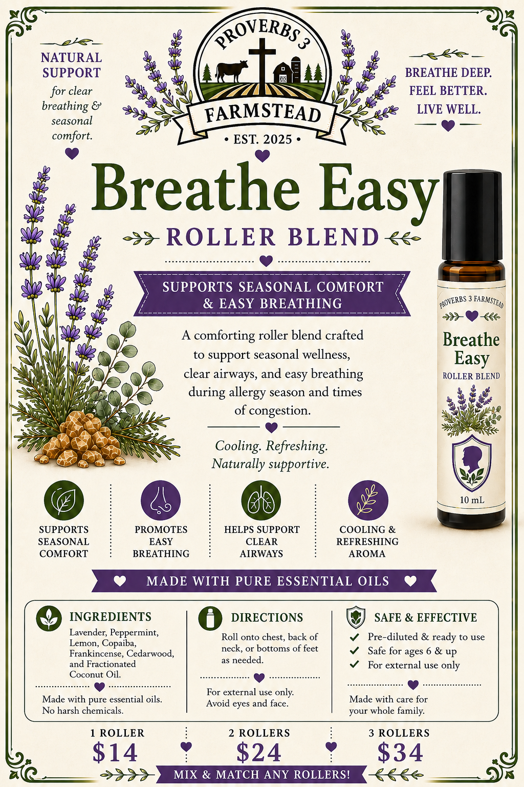 Essential Oil Roller Bottles - 10 mL
