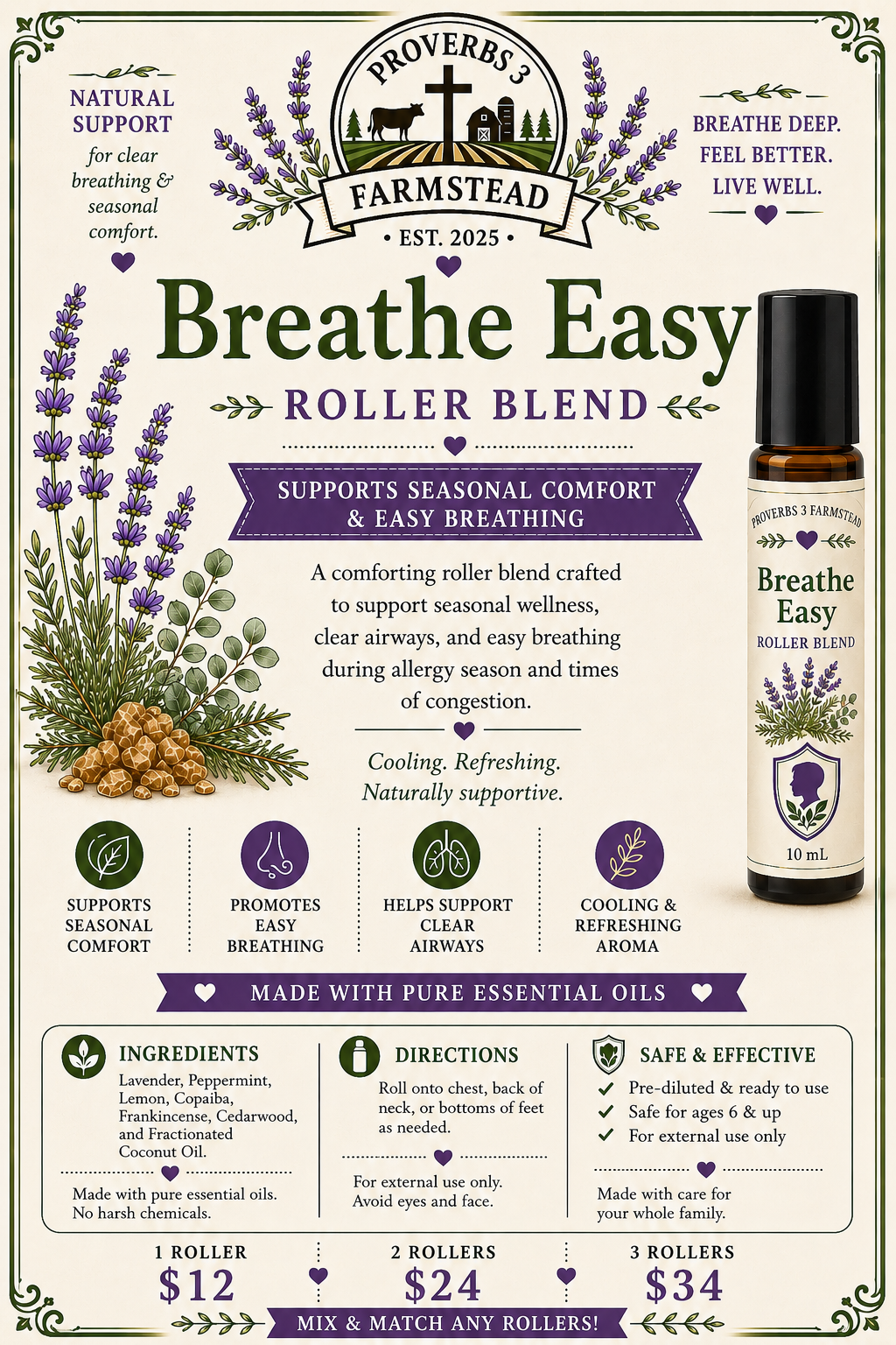 Essential Oil Roller Bottles - 10 mL